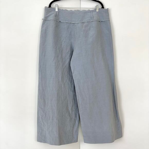 Armani Collezioni Linen Silk Wide Leg Palazzo Crop Trousers Pants 16 NWT - Picture 4 of 14